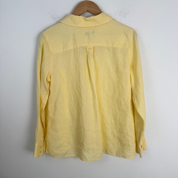 Talbots Pure Irish Linen Button Down Up Blouse Top Shirt 12 Petite 12P - Picture 5 of 6